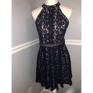 Altar'd State Dress Size M Lace Sleeveless High Neck Fit and‎ Flare Skater